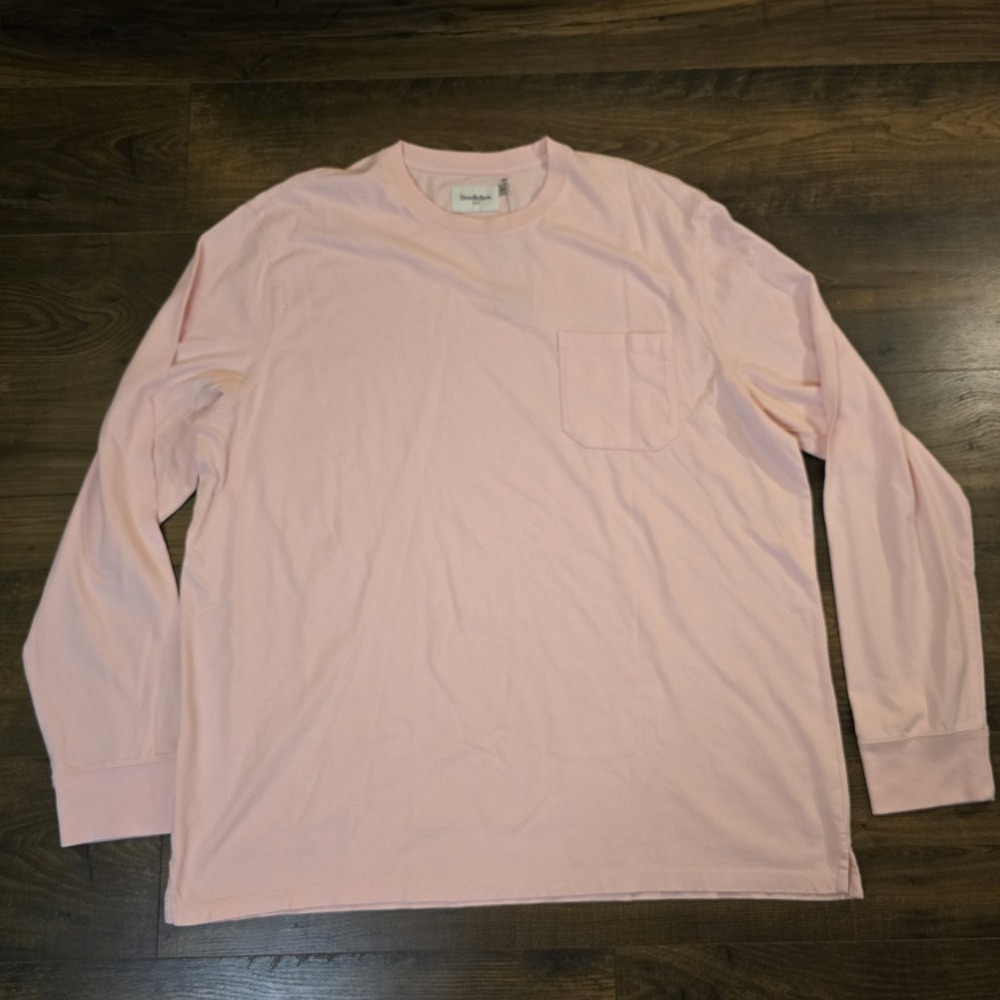 Goodfellow & Co Basic‎ Pocket Tee Mens 2XL Pink Crew Neck Soft Stretch NWT